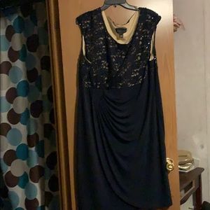 Plus size Navy Blue Cap sleeve Dress